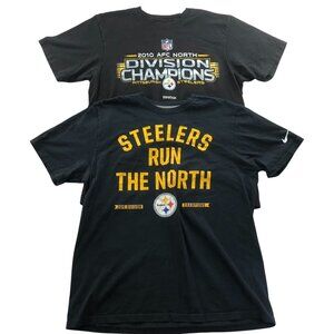 2 Pittsburgh Steelers Mens T-Shirts XL Lot Of Two Reebok & Nike Black Casual